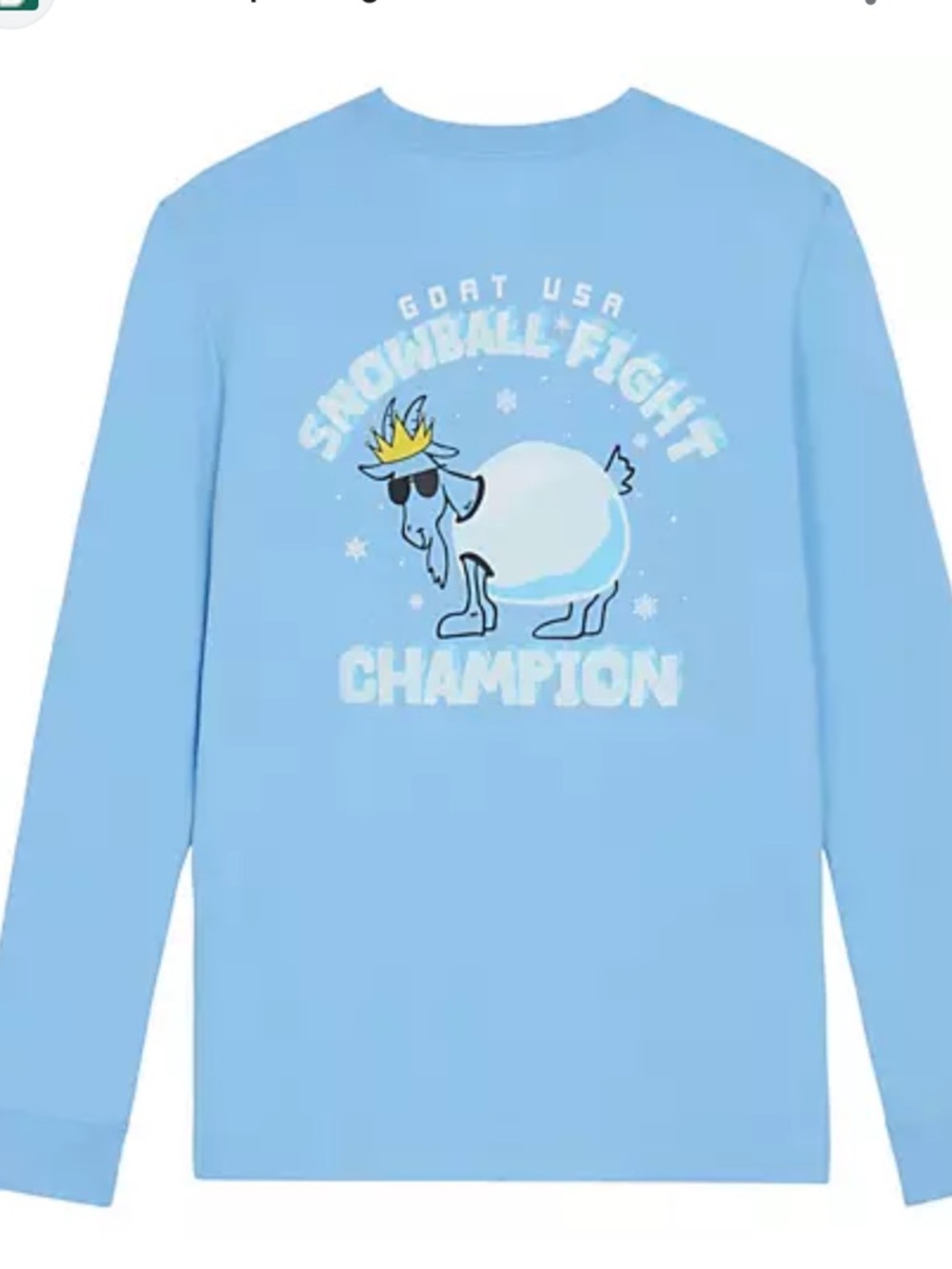 NEW GOAT USA SNOWBALL YOUTH LONG SLEEVE SHIRT SIZE: YL
